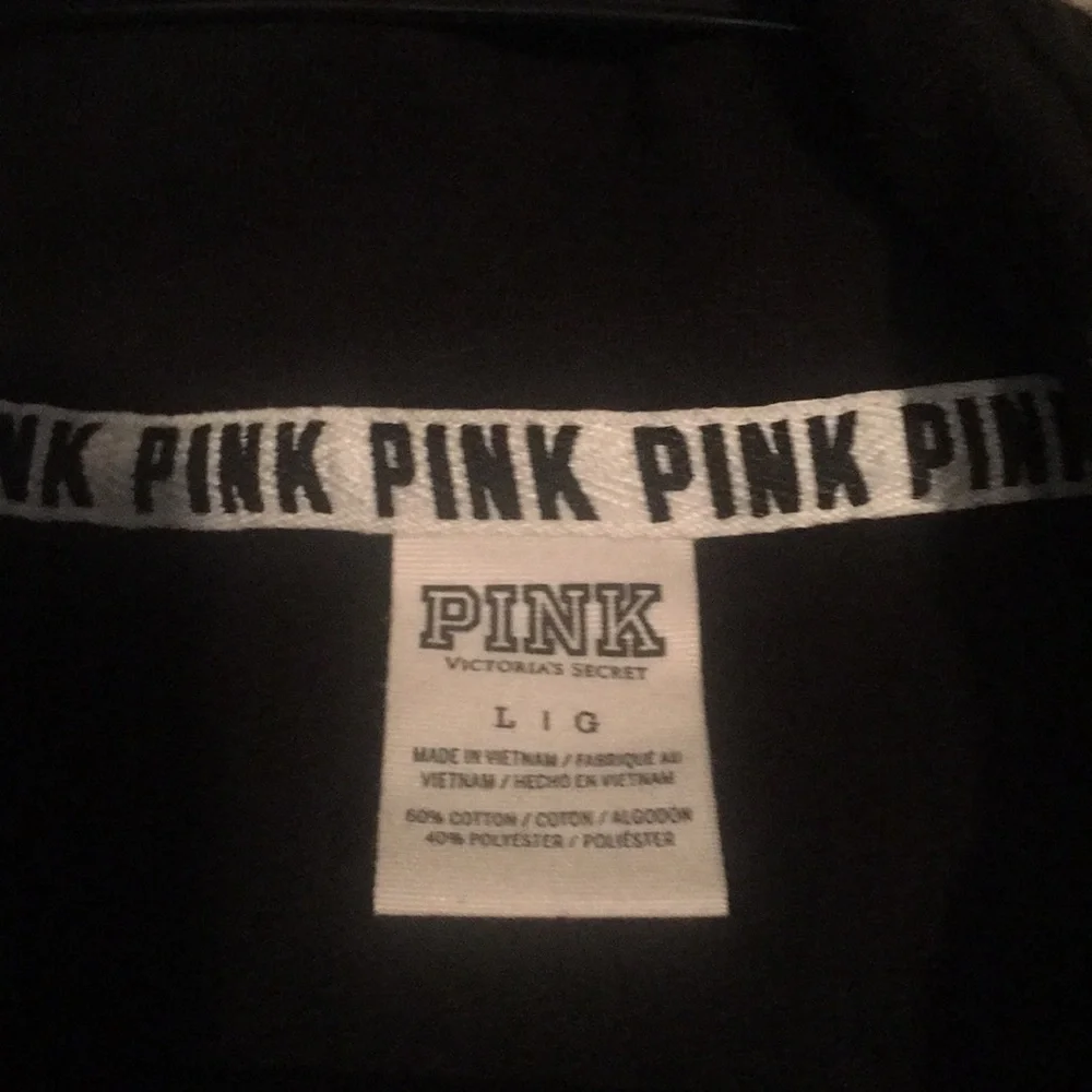 Womens Large Love Pink Half Zip Pullover - Picture 3 of 3